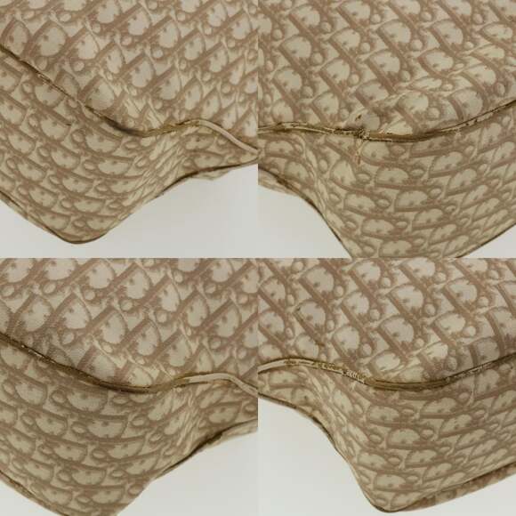 DIOR Trotter Canvas Chain Tote Bag Pvc Leather Beige - Picture 10 of 13